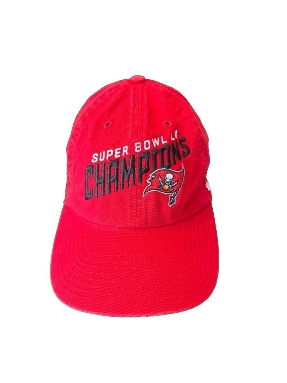 Super Bowl LV Champions Tampa Bay Buccaneers Red Adjustable Baseball Cap